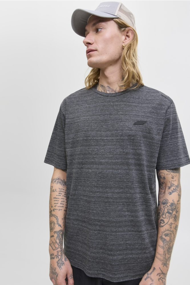 JCOPUFFER TEE SS CREW NECK SMU 12267072 BLACK/MELANGE